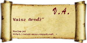 Vaisz Arnó névjegykártya